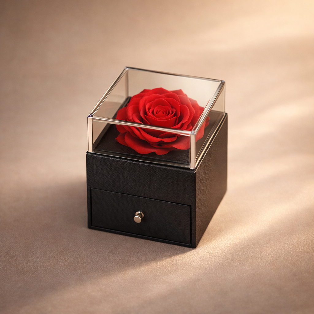 Forever Rose Gift Box with Hidden Necklace